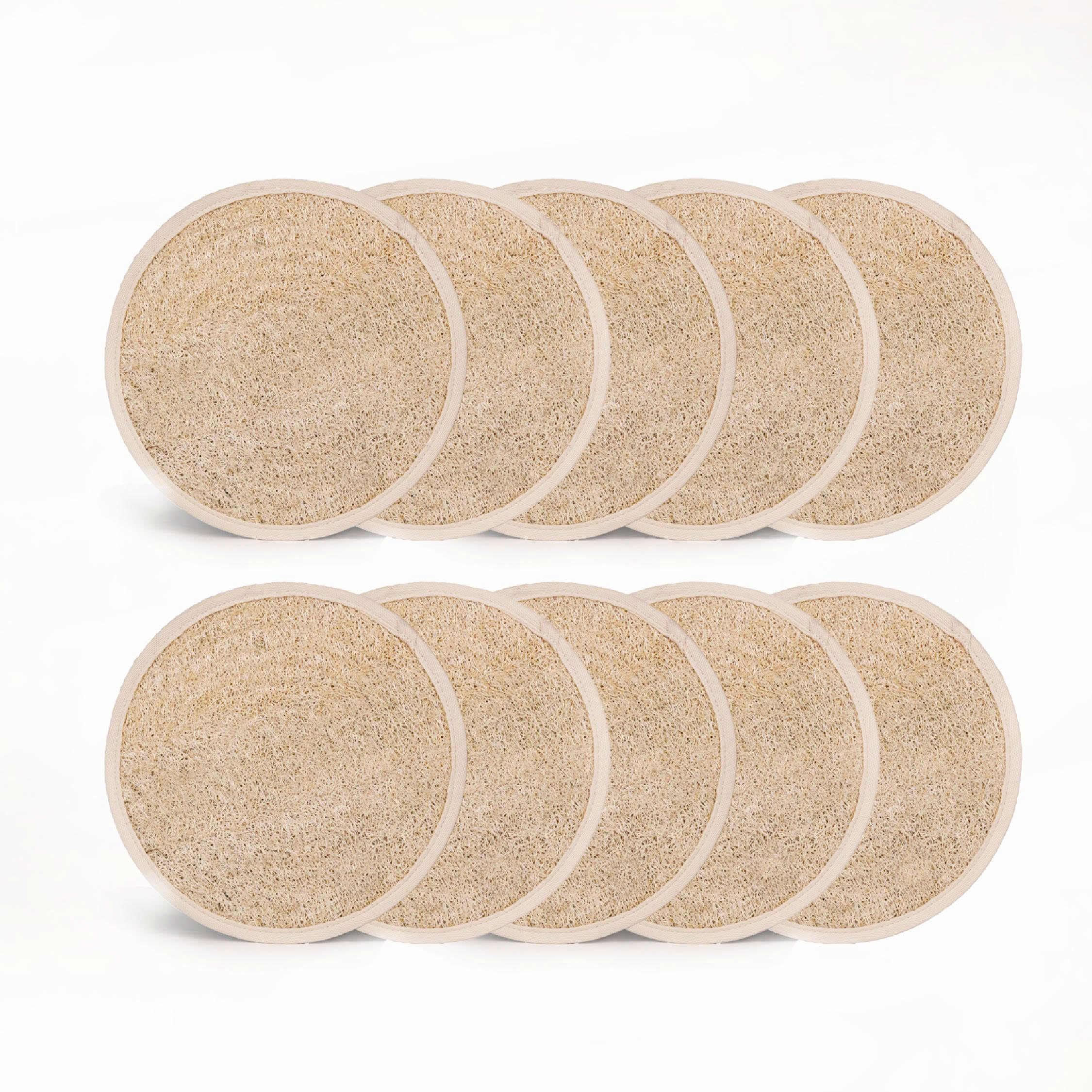 Tấm lót ly xơ mướp viền cotton (combo 10)
